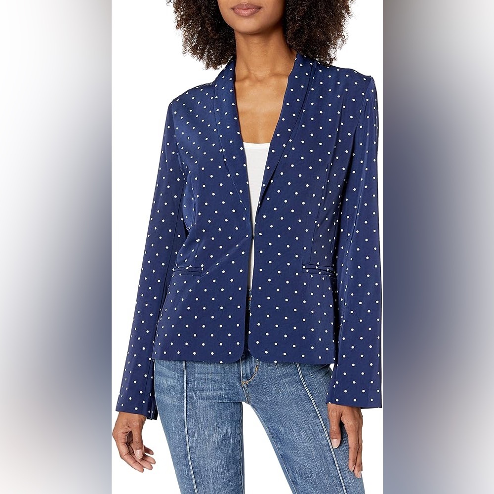 Women's Navy Polka Dot Blazer